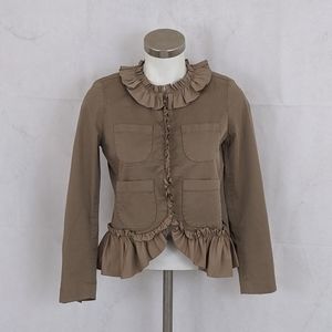 J. Crew Ruffled Coat, Size 0